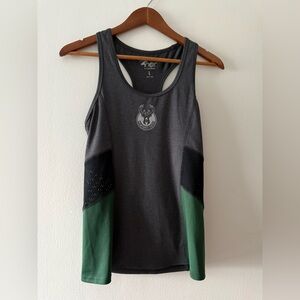4Her by Carl Banks Milwaukee Bucks Tank Top - Gray and Green size Large